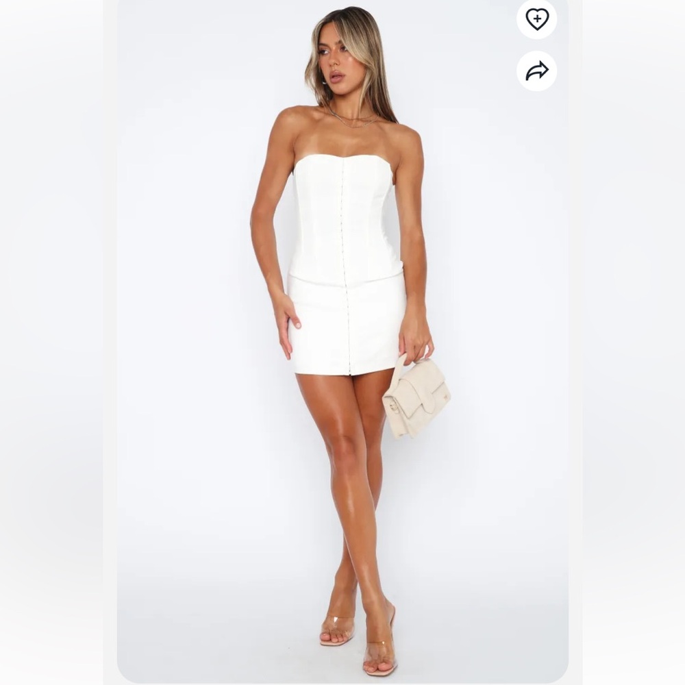 NWT White Fox Tunnel Vision Corset Dress in White (Size L)